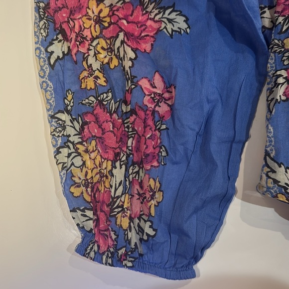 NWOT - Free People Elena Floral Print Top, Women’s. Size: L, blue. Boho. - Picture 5 of 7